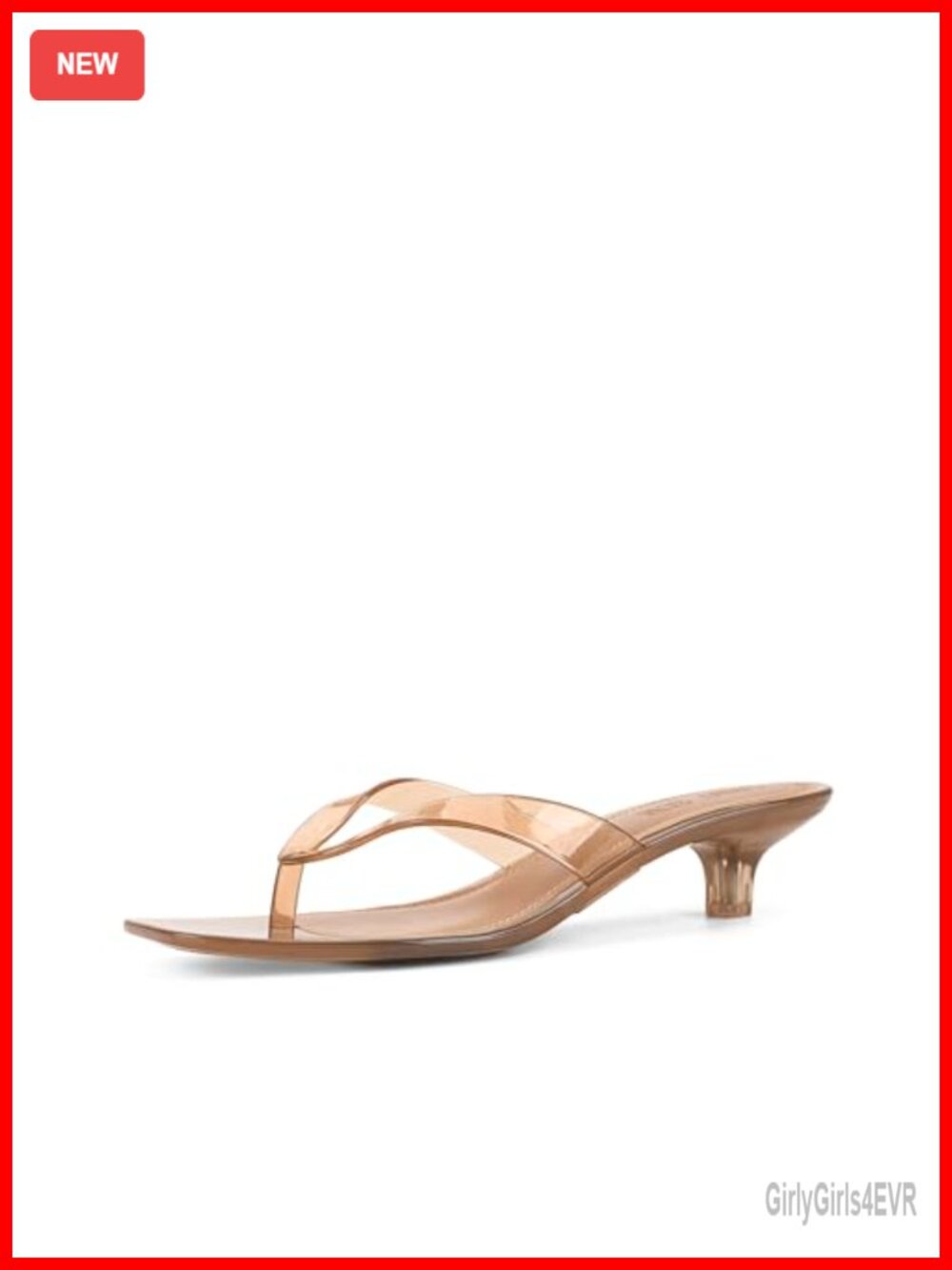Women's Kitten Heel Sandals 1.5 Inch Low Heel Square Toe Thong Mules